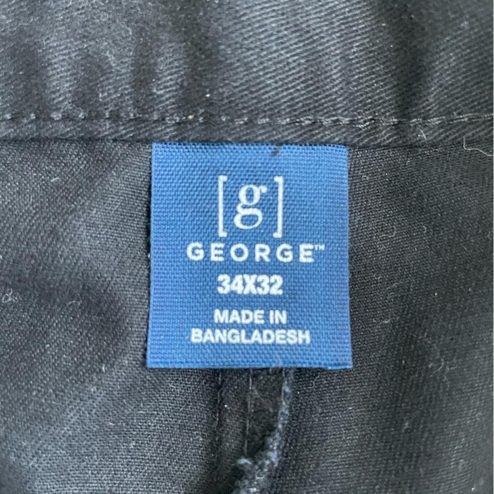 GEORGE Flat Front Wrinkle Resistant Pant Black Men's size 34 x 32 RN 52469 - Picture 5 of 5